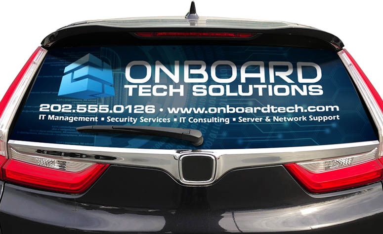 Perforated Vehicle Decal Onboard Tech Solutions