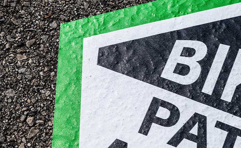 Street and Sidewalk Decals Bike Path Ahead SQS