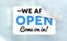 we are open opaque decal